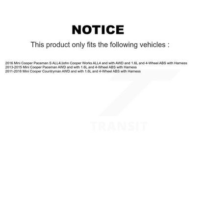 Wheel Hub Bearing And ABS Sensor Rear Kit For Mini Cooper Countryman Paceman