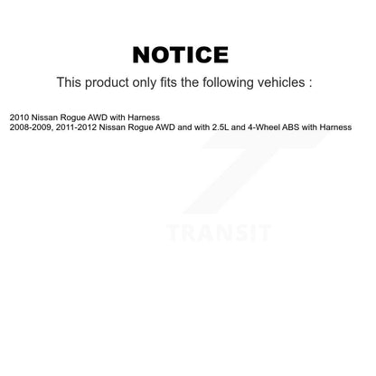 Wheel Hub Bearing And ABS Sensor Rear Kit For Nissan Rogue with Harness