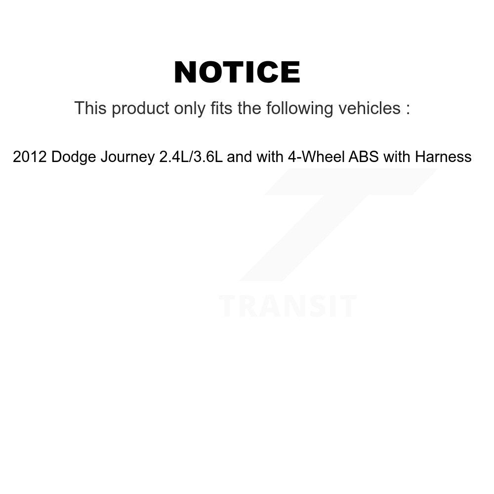 Wheel Hub Bearing Extra Sensor Rear Left Kit For 2012 Dodge Journey with Harness