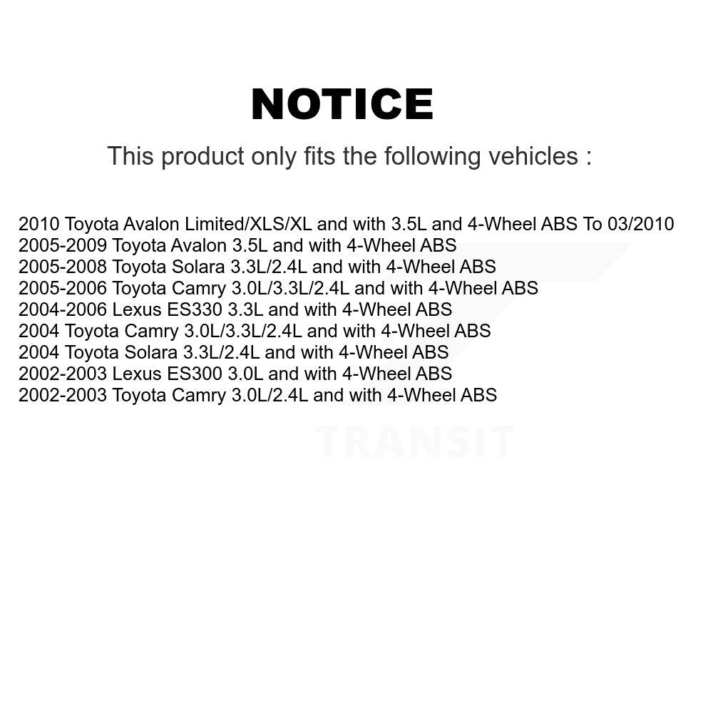 Wheel Hub Bearing Extra Sensor Rear Left Kit For Toyota Camry Lexus Solara ES330