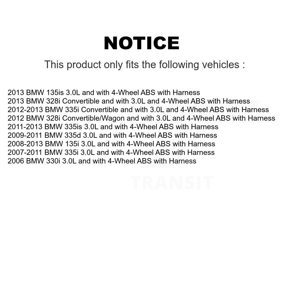 Wheel Bearing Sensor Front Rear Kit For BMW 328i 335i 135i 330i 335is 335d 135is