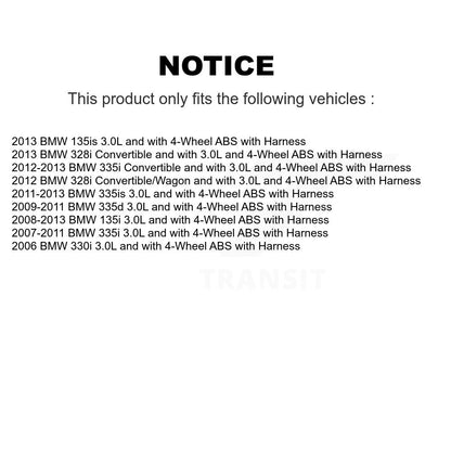 Wheel Bearing Sensor Front Rear Kit For BMW 328i 335i 135i 330i 335is 335d 135is