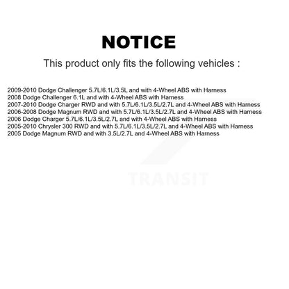 Wheel Hub Bearing ABS Sensor Front Kit For Dodge Chrysler 300 Charger Challenger