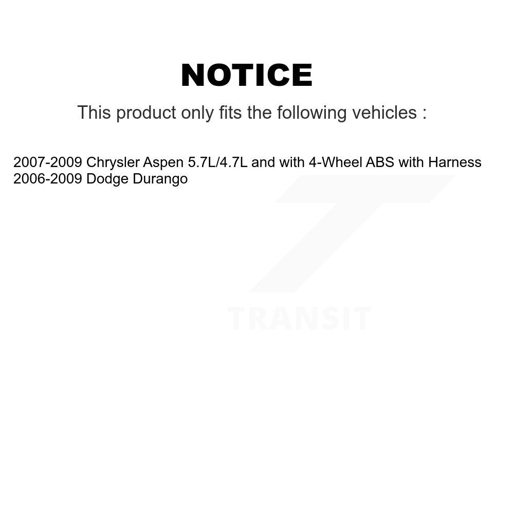 Wheel Hub Bearing & Extra ABS Sensor Front Kit For Dodge Durango Chrysler Aspen