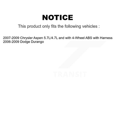 Wheel Hub Bearing & Extra ABS Sensor Front Kit For Dodge Durango Chrysler Aspen