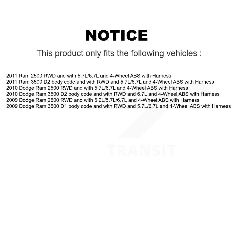 Wheel Hub Bearing & Extra Sensor Front Kit For Dodge Ram 2500 3500 with Harness