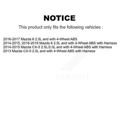Wheel Hub Bearing And ABS Sensor Front Kit For Mazda CX-5 6