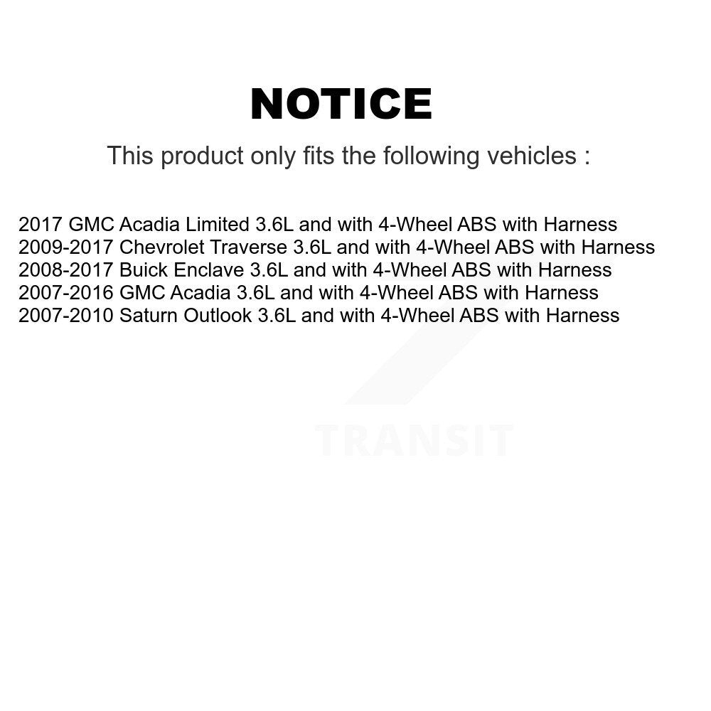 Wheel Hub Bearing Sensor Front Kit For GMC Acadia Buick Enclave Chevrolet Saturn