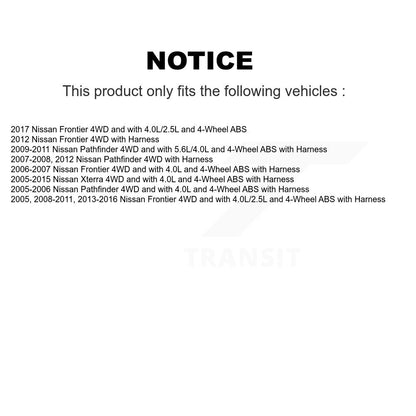 Wheel Hub Bearing & Extra Sensor Front Kit For Nissan Frontier Pathfinder Xterra