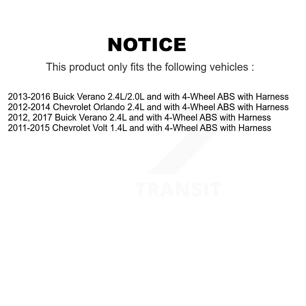 Wheel Hub Bearing & ABS Sensor Front Kit For Buick Verano Chevrolet Orlando Volt