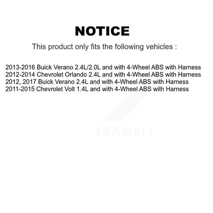 Wheel Hub Bearing & ABS Sensor Front Kit For Buick Verano Chevrolet Orlando Volt
