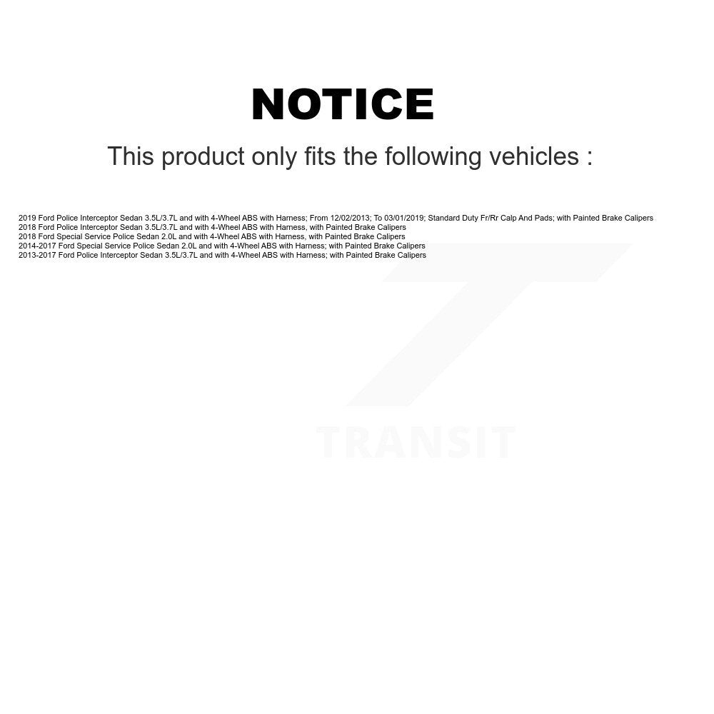Wheel Hub Bearing And ABS Sensor Front Kit For Ford Police Interceptor Sedan