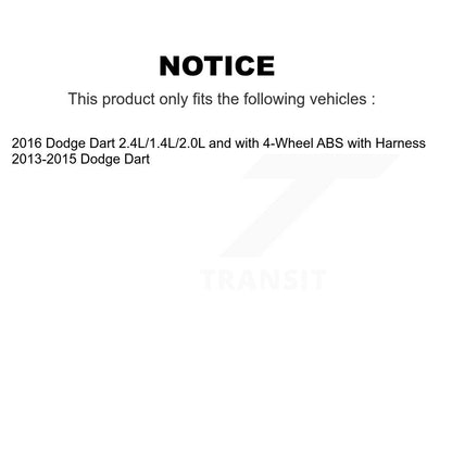 Wheel Hub Bearing And ABS Sensor Front Kit For Dodge Dart