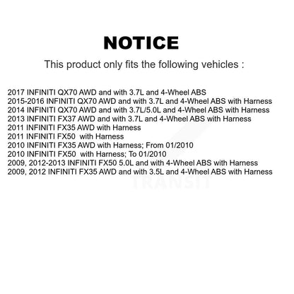 Wheel Hub Bearing And ABS Sensor Front Kit For INFINITI FX35 QX70 FX50 FX37