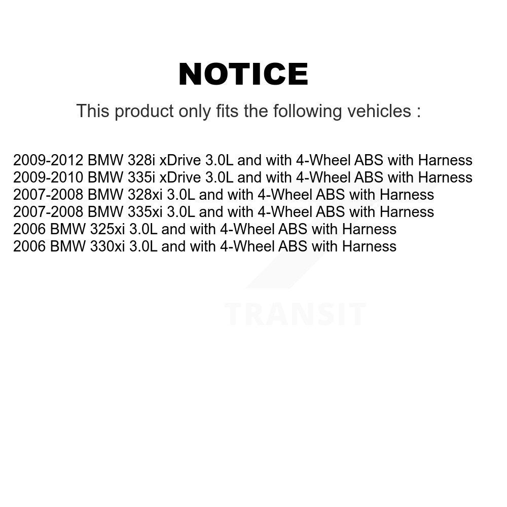 Wheel Bearing Sensor Front Kit For BMW 328i xDrive 328xi 335i 335xi 325xi 330xi