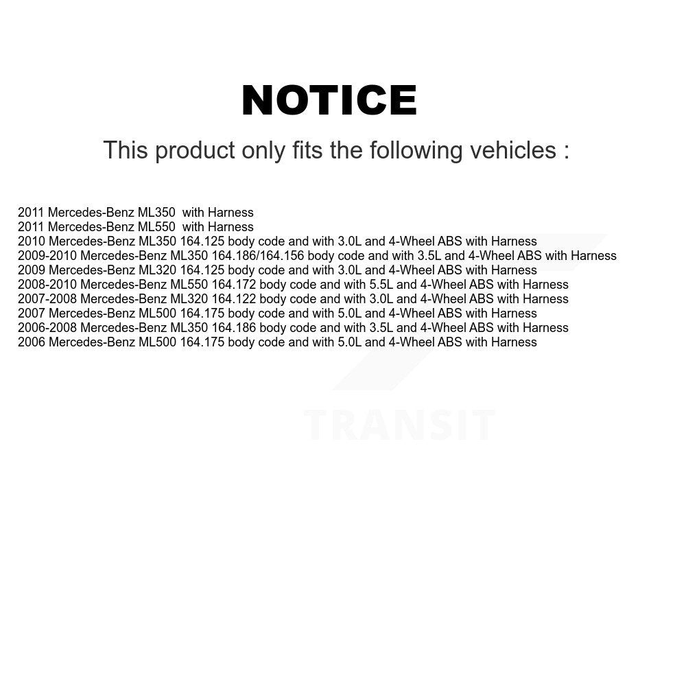 Wheel Bearing And ABS Sensor Front Kit For Mercedes-Benz ML350 ML320 ML550 ML500