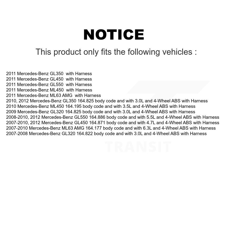 Wheel Bearing & Sensor Front Kit For Mercedes-Benz GL350 GL320 GL450 GL550 ML63