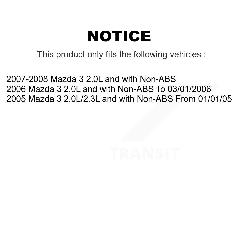 Wheel Bearing And ABS Sensor Front Kit For Mazda 3