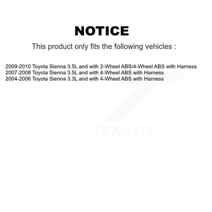 Wheel Bearing And ABS Sensor Front Kit For Toyota Sienna with Harness