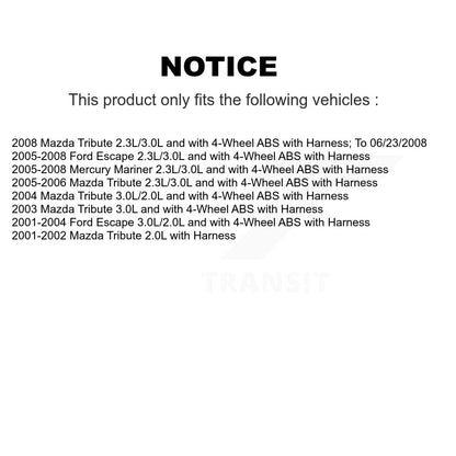 Wheel Bearing ABS Sensor Front Kit For Ford Escape Mazda Tribute Mercury Mariner