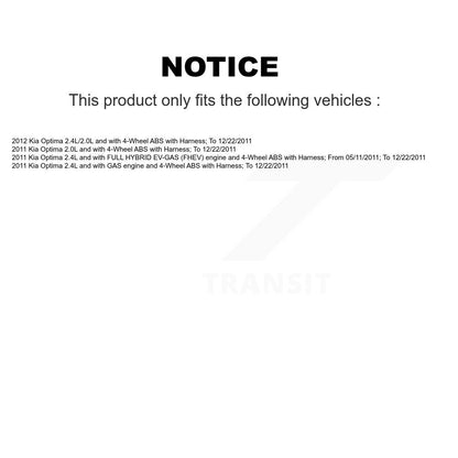 Wheel Bearing And ABS Sensor Front Kit For Kia Optima