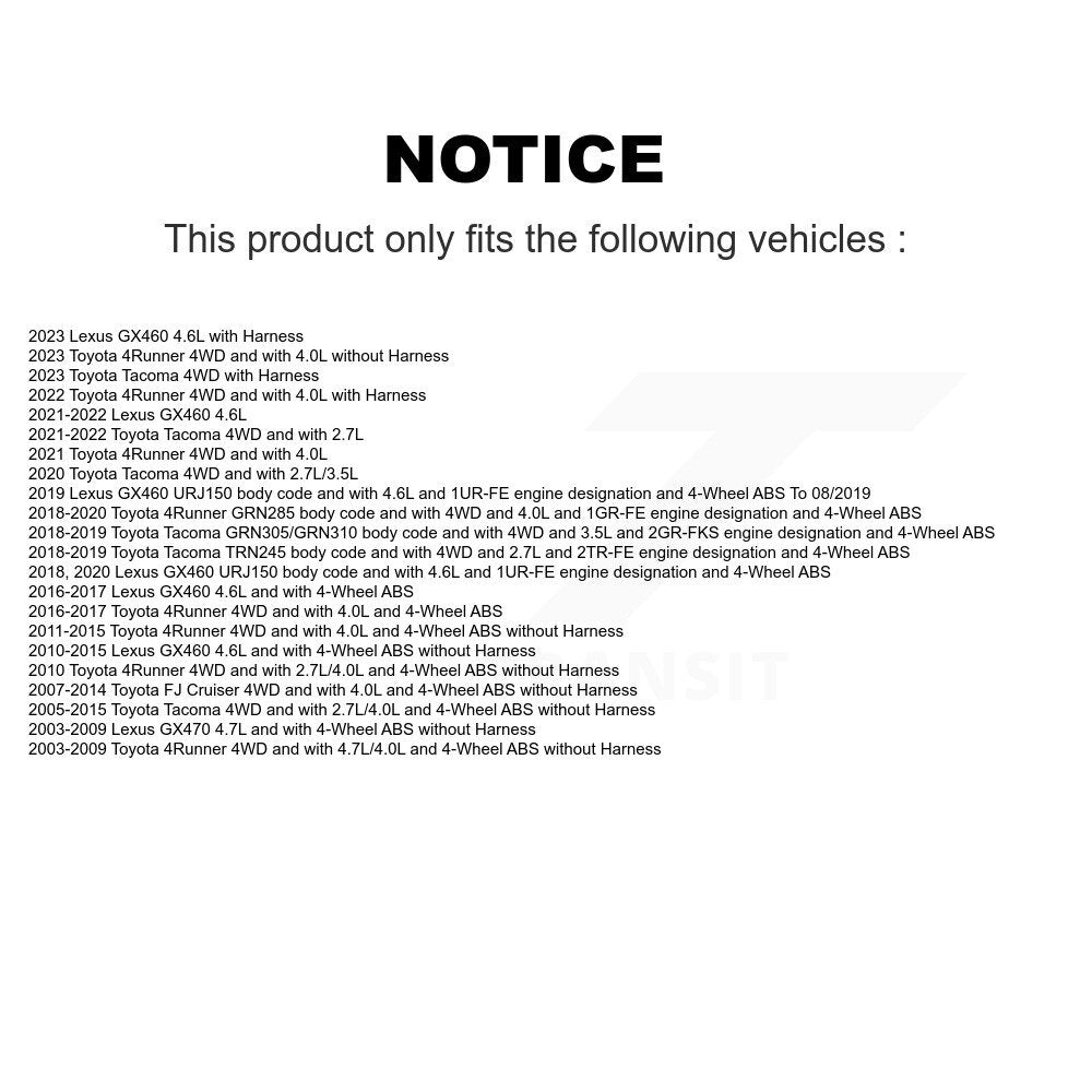 Wheel Hub Bearing & Sensor Front Kit For Toyota Tacoma 4Runner FJ Cruiser Lexus