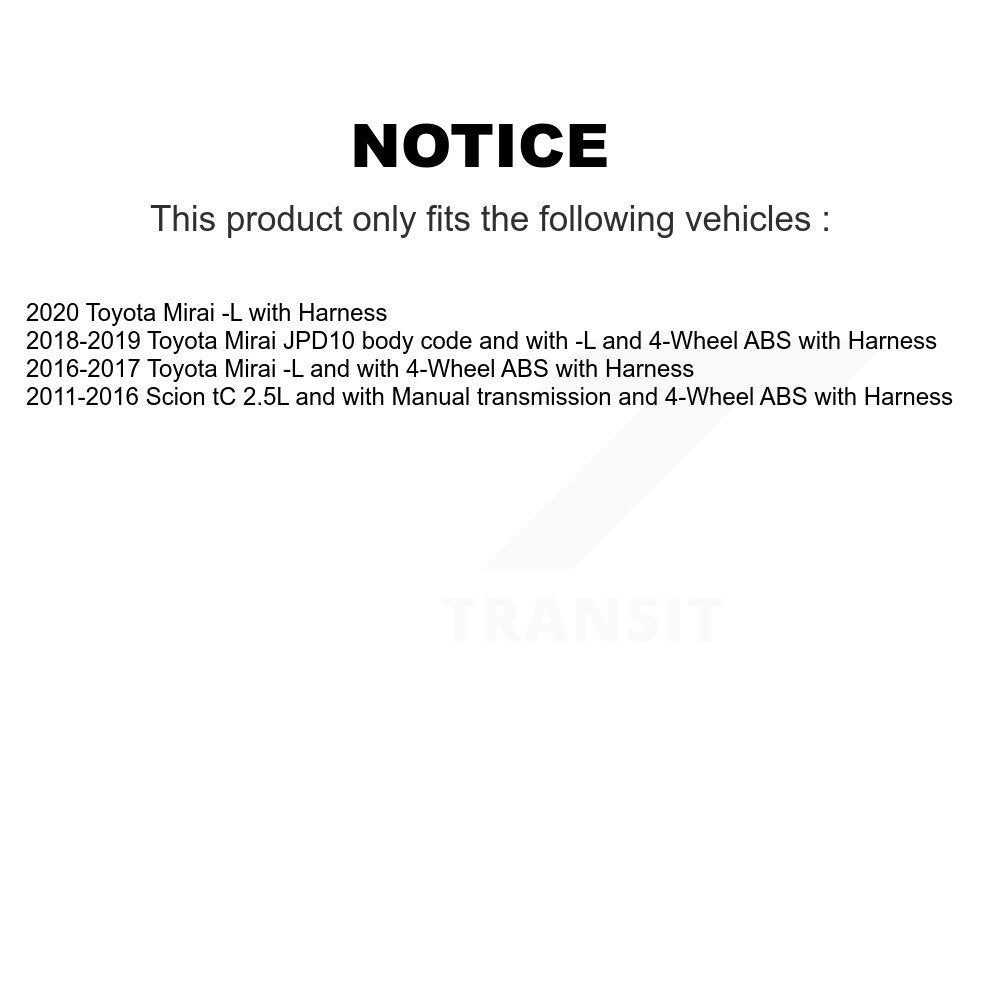 Wheel Hub Bearing & ABS Sensor Front Kit For Scion tC Toyota Mirai with Harness