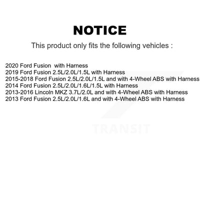 Wheel Hub Bearing Sensor Front Kit For Ford Fusion Lincoln MKZ Police Responder