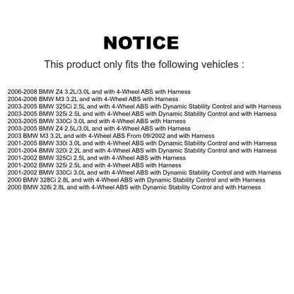 Wheel Hub Bearing Sensor Front Kit For BMW Z4 330Ci 325i 325Ci M3 320i 330i 328i