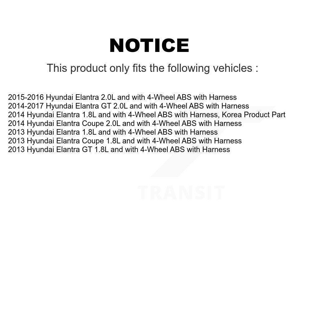 Wheel Bearing And ABS Sensor Front Kit For Hyundai Elantra GT Coupe with Harness