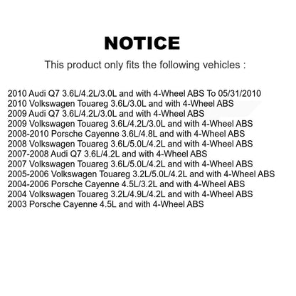 Wheel Bearing & Sensor Front Kit For Porsche Cayenne Volkswagen Touareg Audi Q7