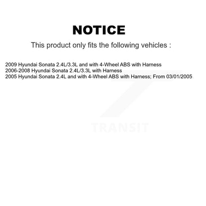 Wheel Bearing And ABS Sensor Front Kit For Hyundai Sonata