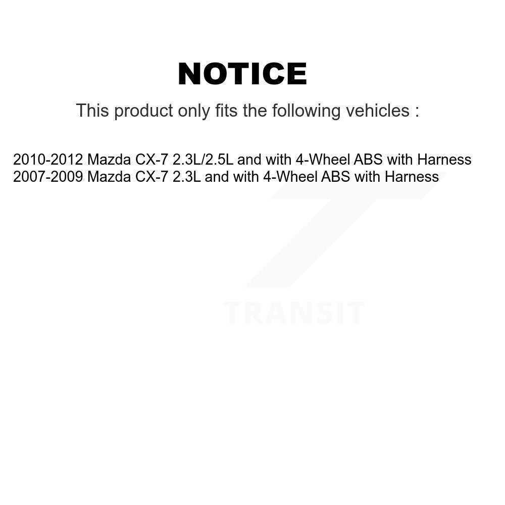 Wheel Bearing And ABS Sensor Front Kit For Mazda CX-7 with Harness