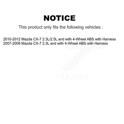 Wheel Bearing And ABS Sensor Front Kit For Mazda CX-7 with Harness