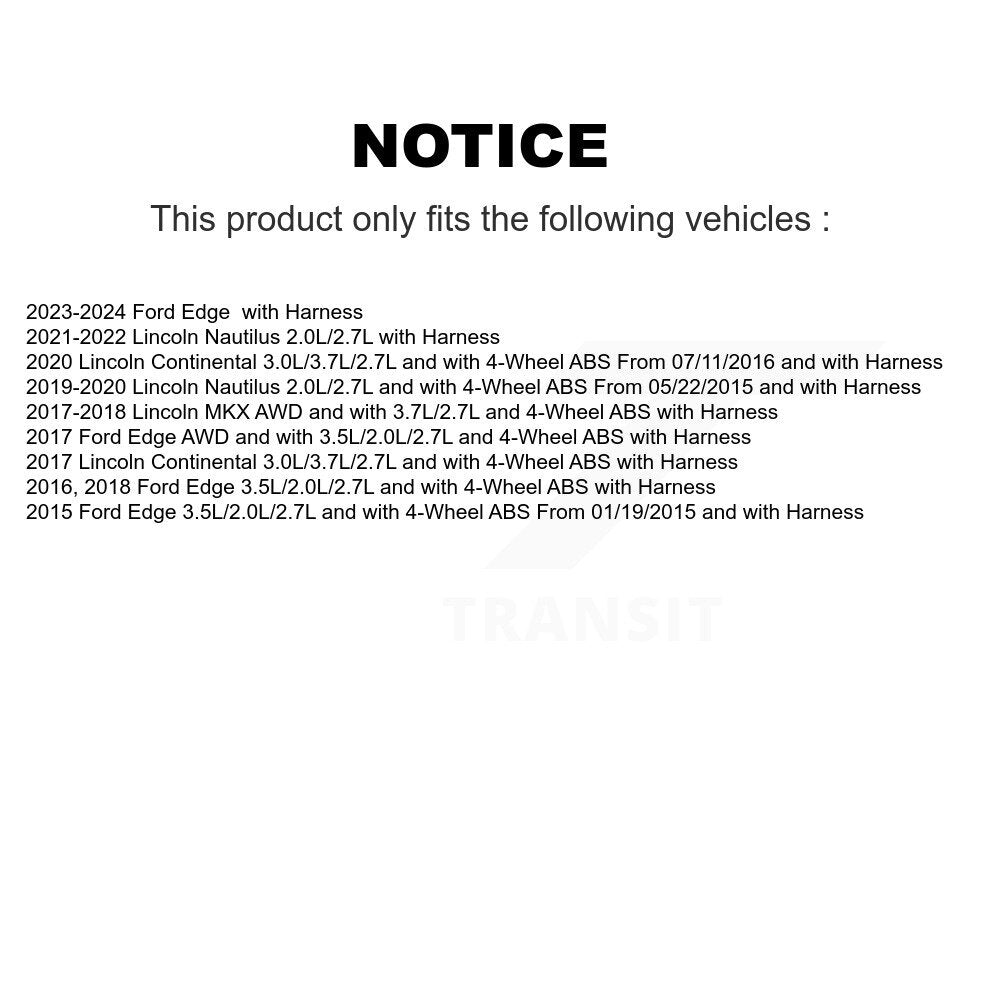 Wheel Hub Bearing And ABS Sensor Front Kit For Ford Edge Lincoln Nautilus MKX