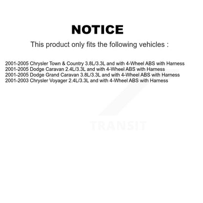Wheel Hub Bearing & ABS Sensor Front Kit For Dodge Caravan Grand Chrysler Town