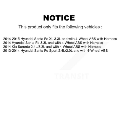 Wheel Hub Bearing ABS Sensor Front Kit For Hyundai Santa Fe Sport Kia Sorento XL