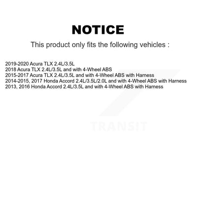 Wheel Bearing And ABS Sensor Front Kit For Honda Accord Acura TLX