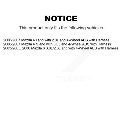 Wheel Bearing And ABS Sensor Front Kit For Mazda 6 with Harness
