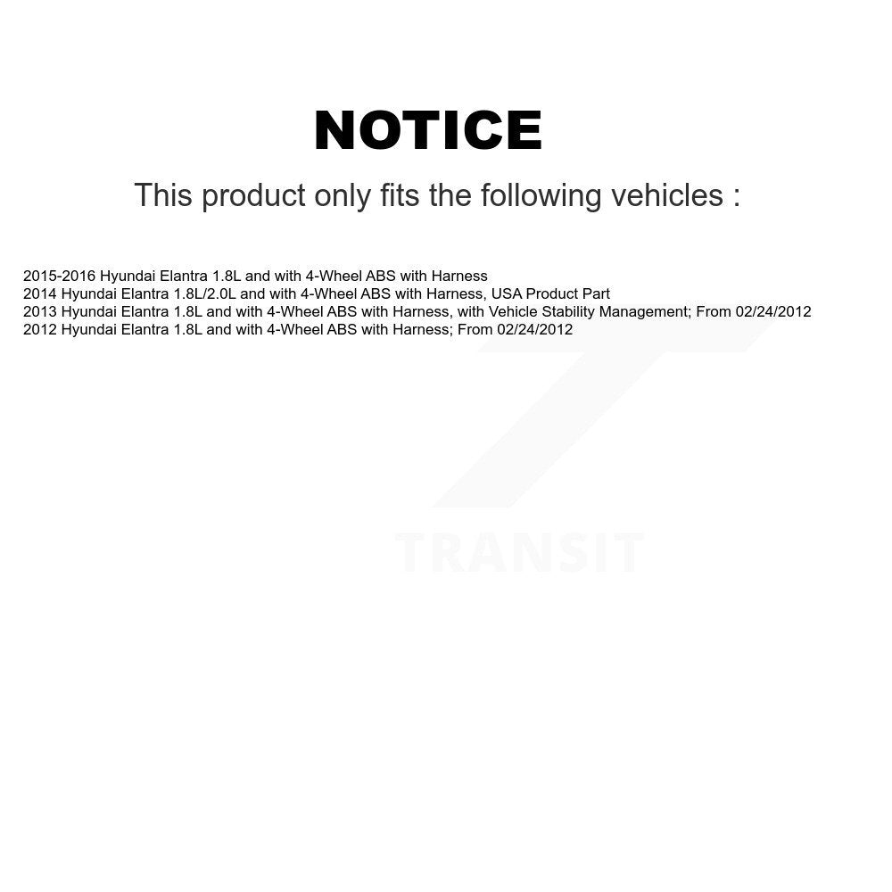 Wheel Bearing And ABS Sensor Front Kit For Hyundai Elantra