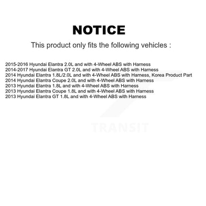 Wheel Bearing And ABS Sensor Front Kit For Hyundai Elantra GT Coupe with Harness
