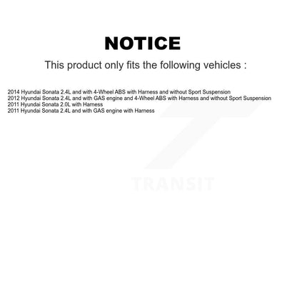 Wheel Bearing And ABS Sensor Front Kit For Hyundai Sonata