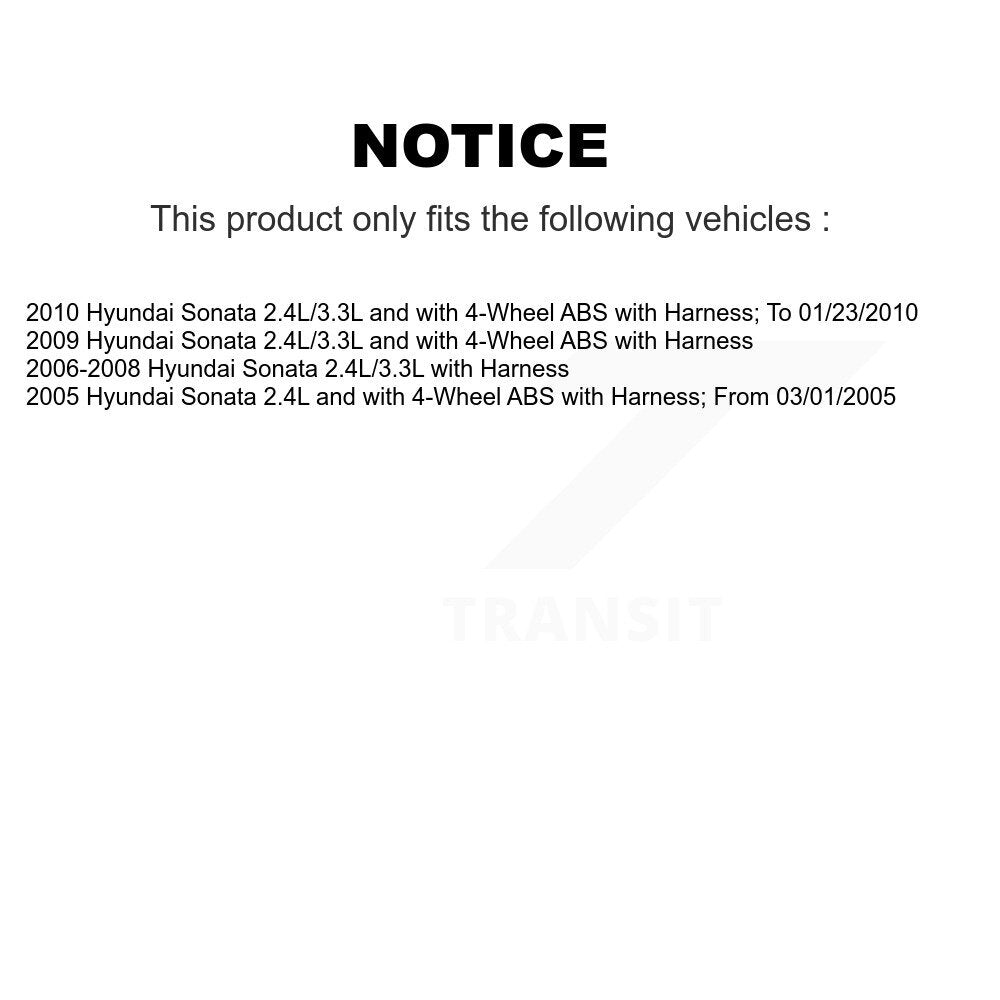 Wheel Bearing And ABS Sensor Front Kit For Hyundai Sonata