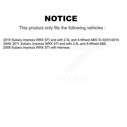 Wheel Hub Bearing And ABS Sensor Front Rear Kit (8Pc) For Subaru Impreza
