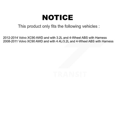 Wheel Hub Bearing & ABS Sensor Front Rear Kit (8Pc) For Volvo XC90 with Harness