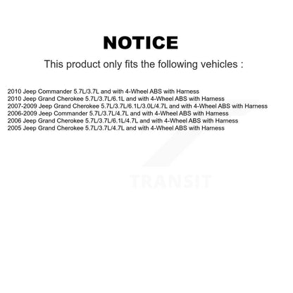 Wheel Hub Bearing Extra Sensor Front Rear Kit For Jeep Grand Cherokee Commander