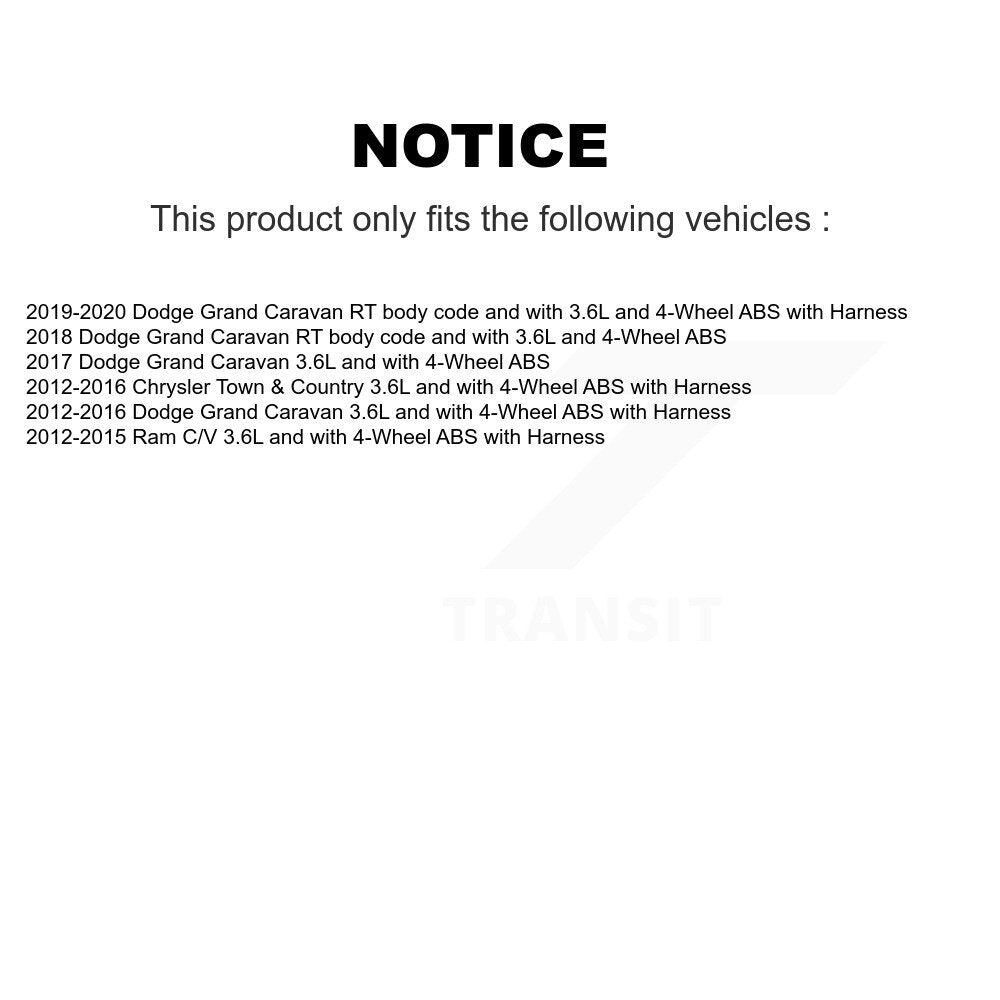 Wheel Hub Bearing Extra Sensor Front Rear Kit For Dodge Grand Caravan Chrysler &
