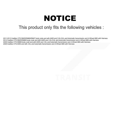Wheel Hub Bearing And ABS Sensor Front Rear Kit For Cadillac CTS with Harness