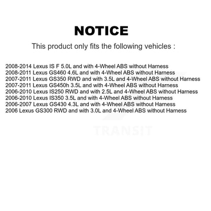 Wheel Hub Bearing Extra Sensor Front Kit For Lexus IS250 IS350 GS350 GS300 IS F