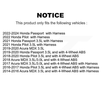 Wheel Bearing And ABS Sensor Front Kit For Honda Pilot Acura MDX Passport